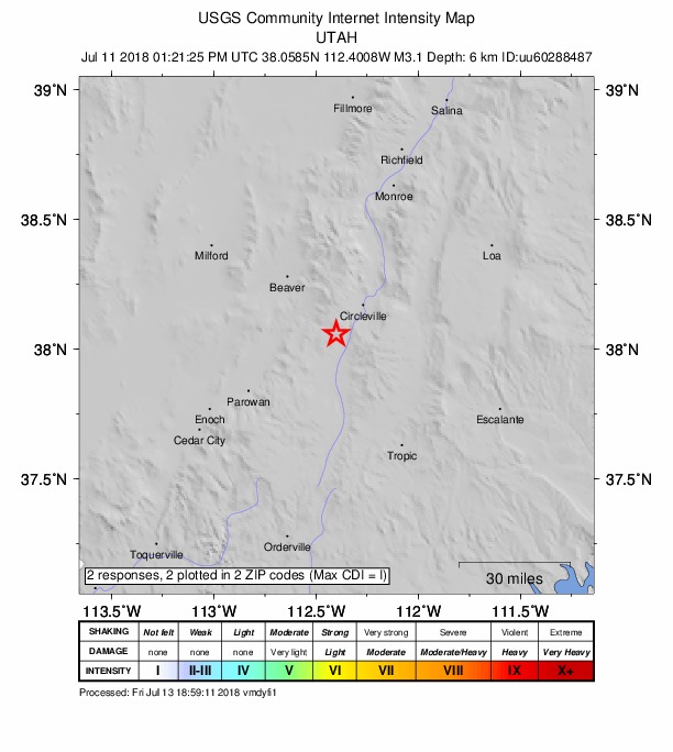 Did You Feel It? map: shaking reported by the public