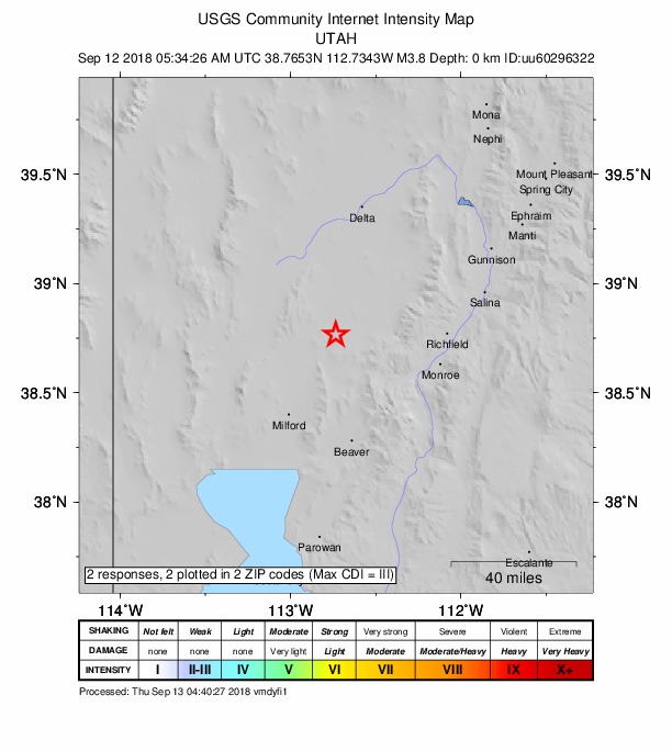 Did You Feel It? map: shaking reported by the public