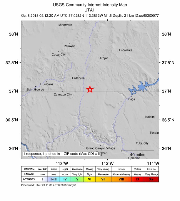 Did You Feel It? map: shaking reported by the public
