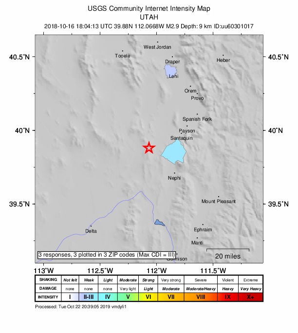 Did You Feel It? map: shaking reported by the public