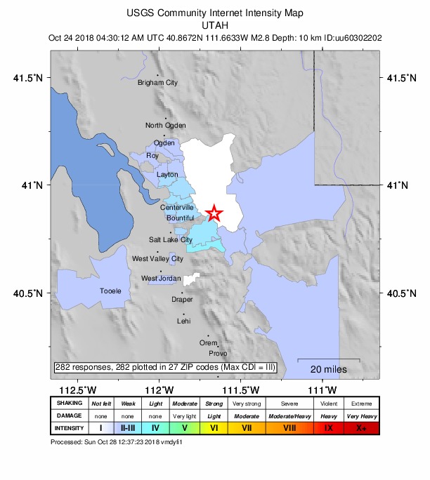 Did You Feel It? map: shaking reported by the public