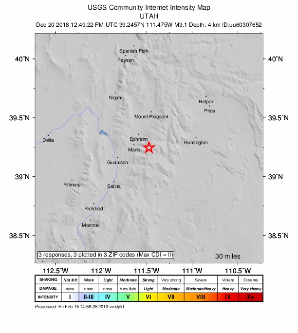 Did You Feel It? map: shaking reported by the public