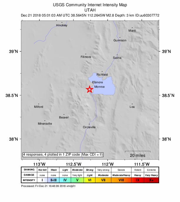 Did You Feel It? map: shaking reported by the public