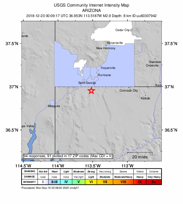 Did You Feel It? map: shaking reported by the public