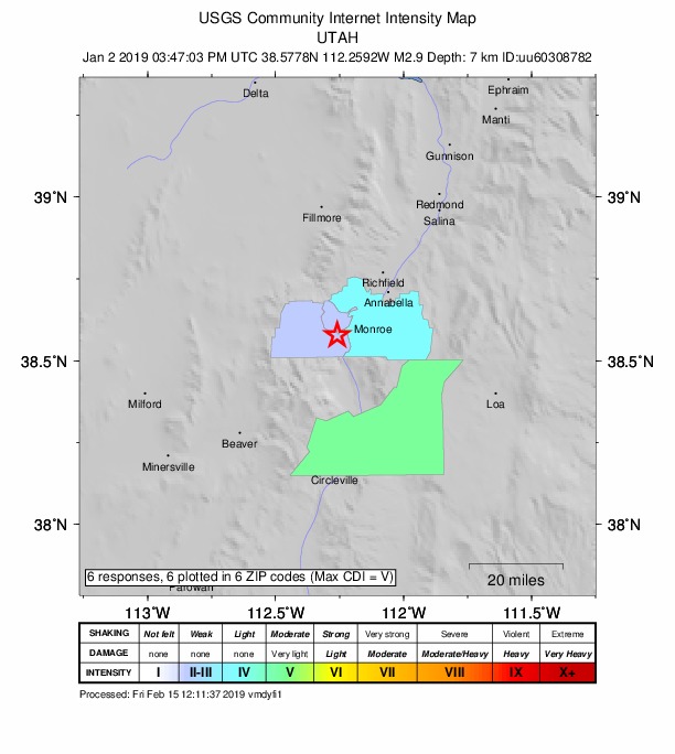 Did You Feel It? map: shaking reported by the public