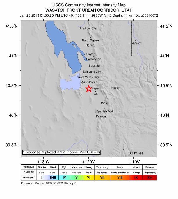 Did You Feel It? map: shaking reported by the public