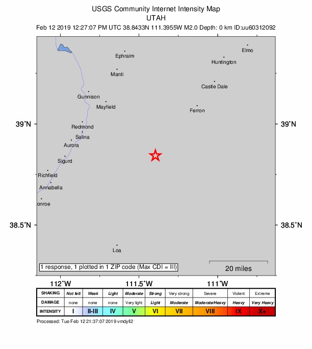Did You Feel It? map: shaking reported by the public