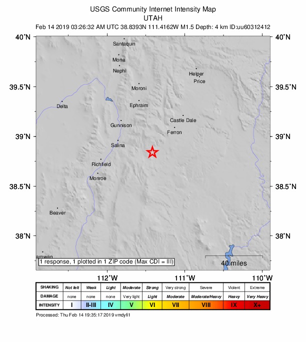 Did You Feel It? map: shaking reported by the public
