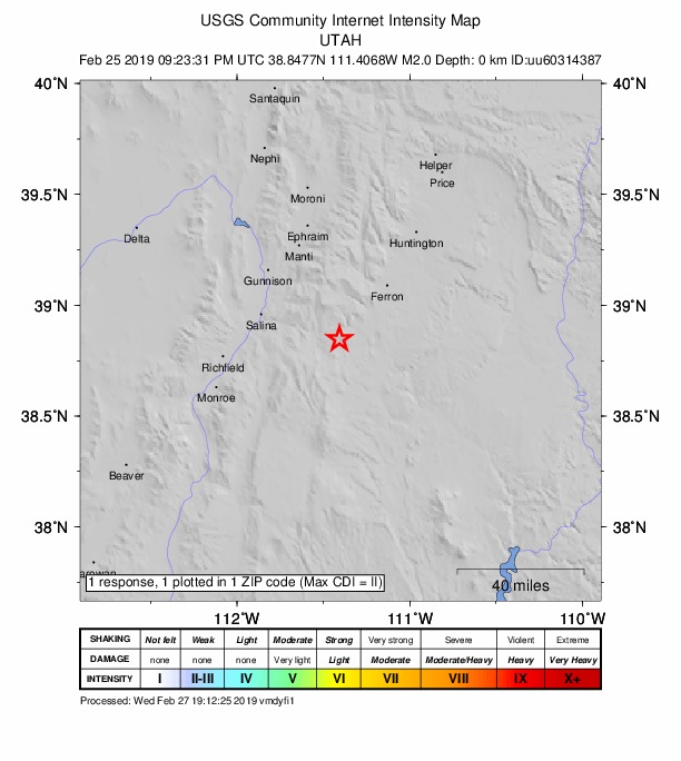 Did You Feel It? map: shaking reported by the public