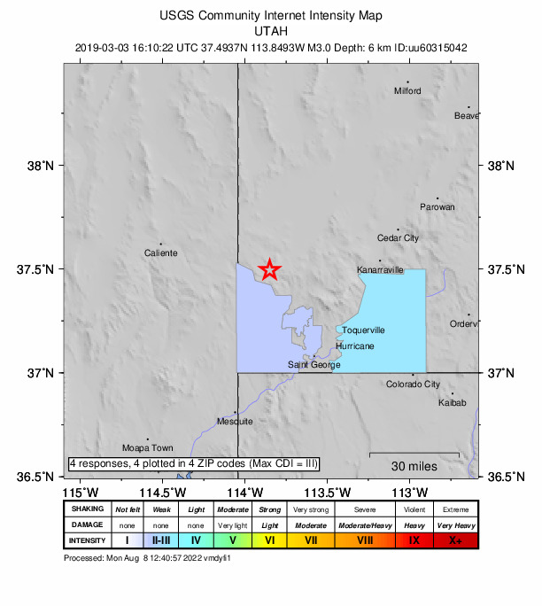 Did You Feel It? map: shaking reported by the public