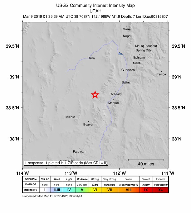 Did You Feel It? map: shaking reported by the public