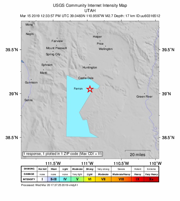 Did You Feel It? map: shaking reported by the public