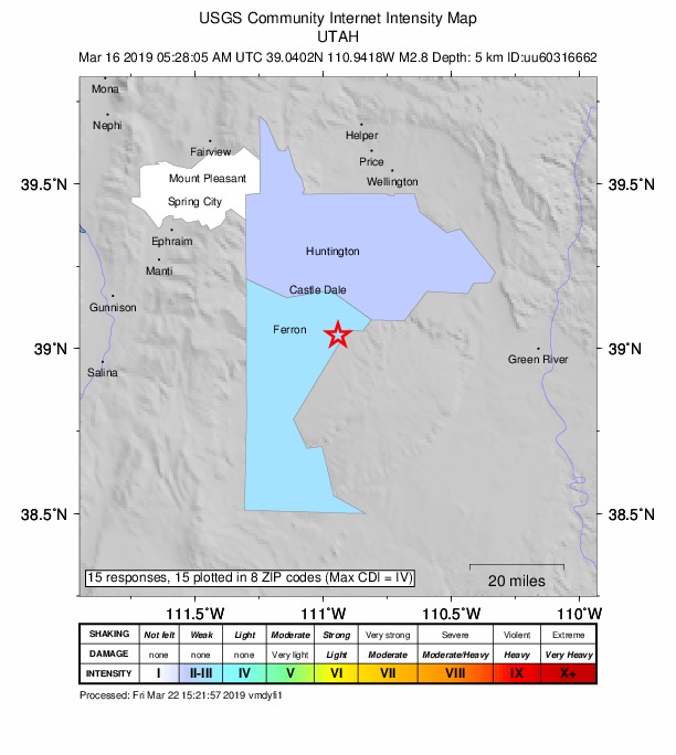 Did You Feel It? map: shaking reported by the public