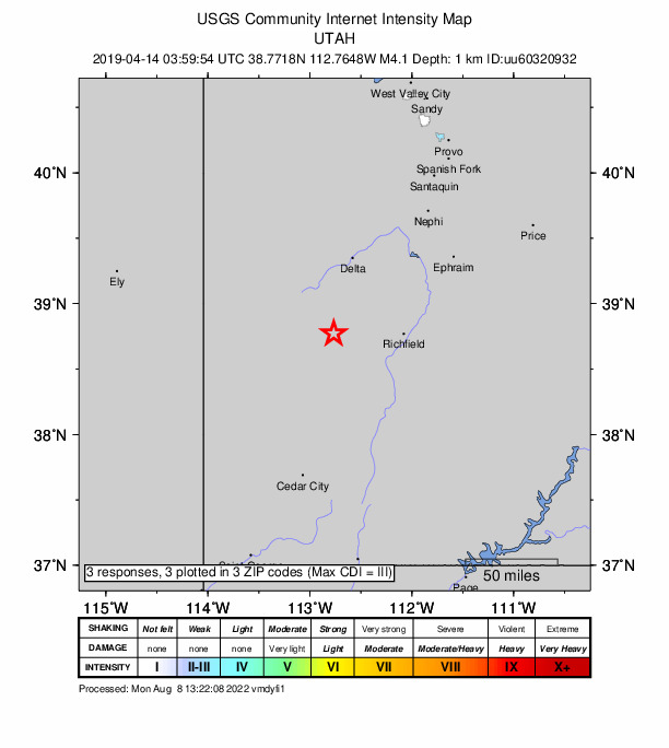 Did You Feel It? map: shaking reported by the public