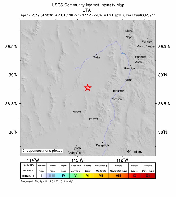 Did You Feel It? map: shaking reported by the public
