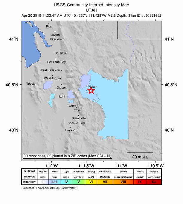Did You Feel It? map: shaking reported by the public