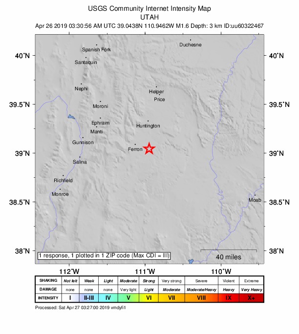 Did You Feel It? map: shaking reported by the public