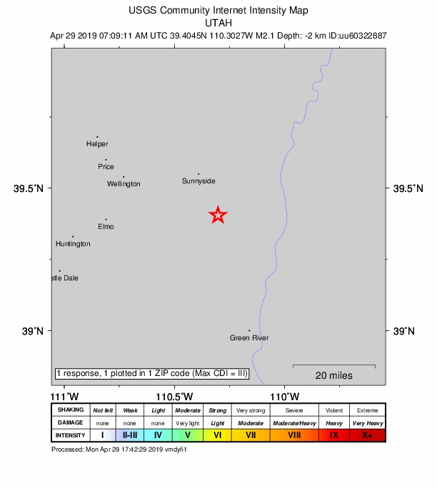 Did You Feel It? map: shaking reported by the public