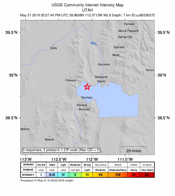 Did You Feel It? map: shaking reported by the public