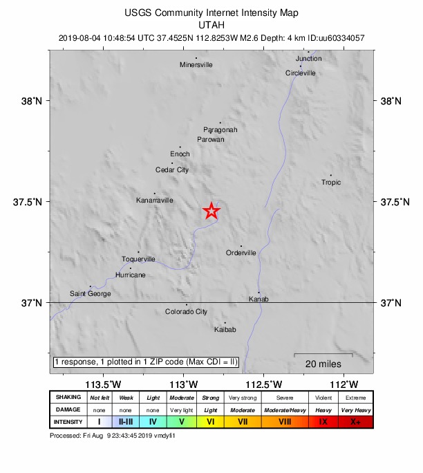 Did You Feel It? map: shaking reported by the public