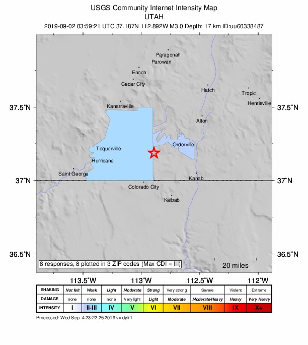 Did You Feel It? map: shaking reported by the public