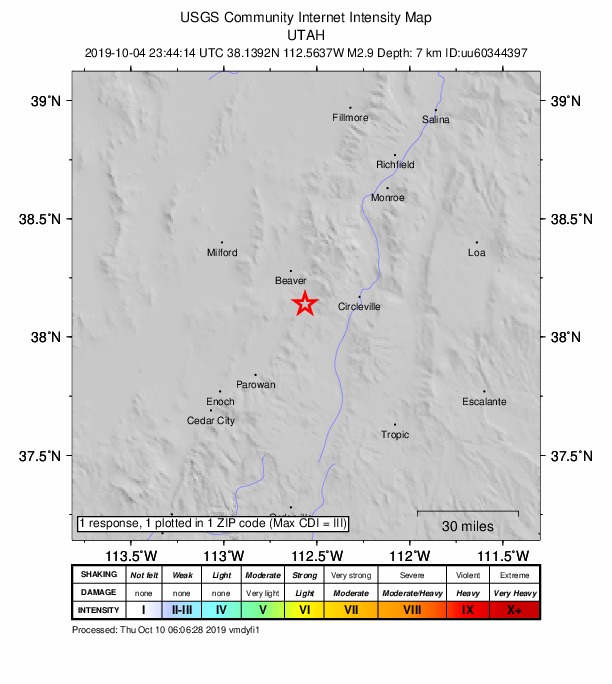 Did You Feel It? map: shaking reported by the public