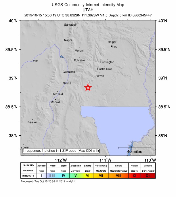 Did You Feel It? map: shaking reported by the public