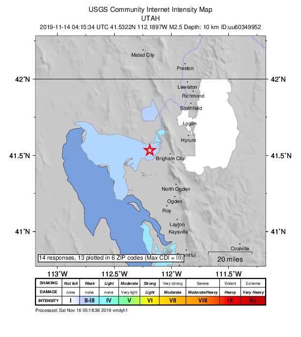 Did You Feel It? map: shaking reported by the public
