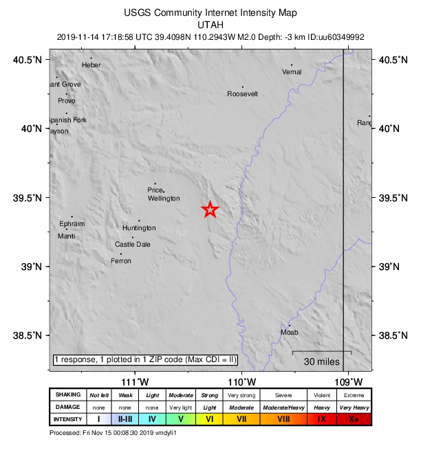 Did You Feel It? map: shaking reported by the public
