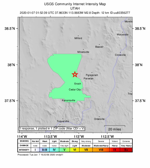 Did You Feel It? map: shaking reported by the public