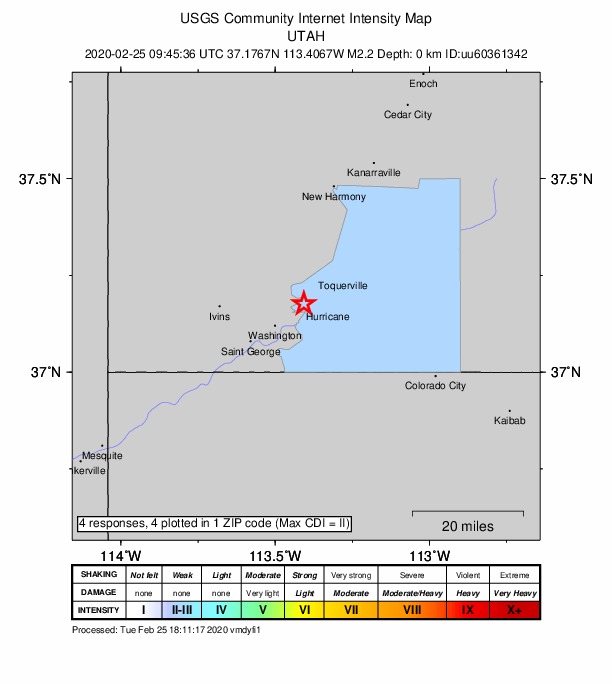Did You Feel It? map: shaking reported by the public