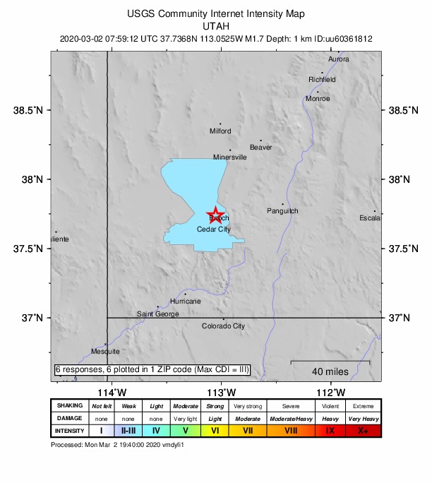 Did You Feel It? map: shaking reported by the public