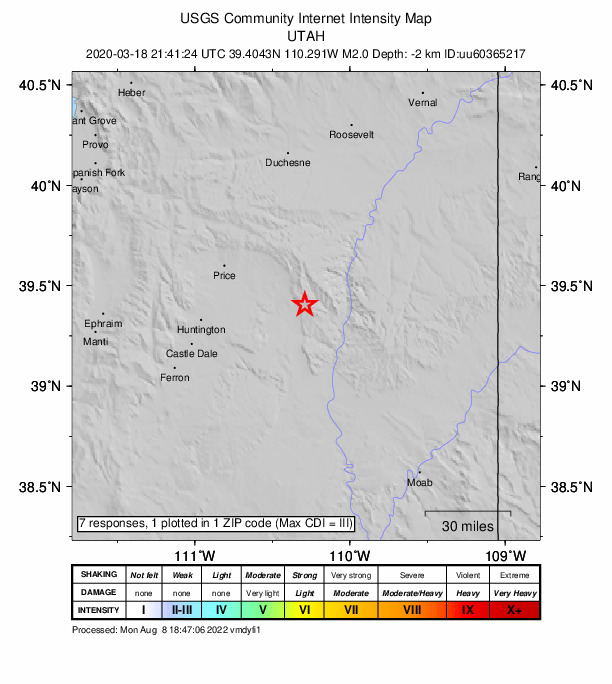 Did You Feel It? map: shaking reported by the public