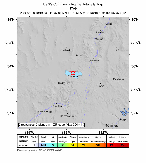 Did You Feel It? map: shaking reported by the public