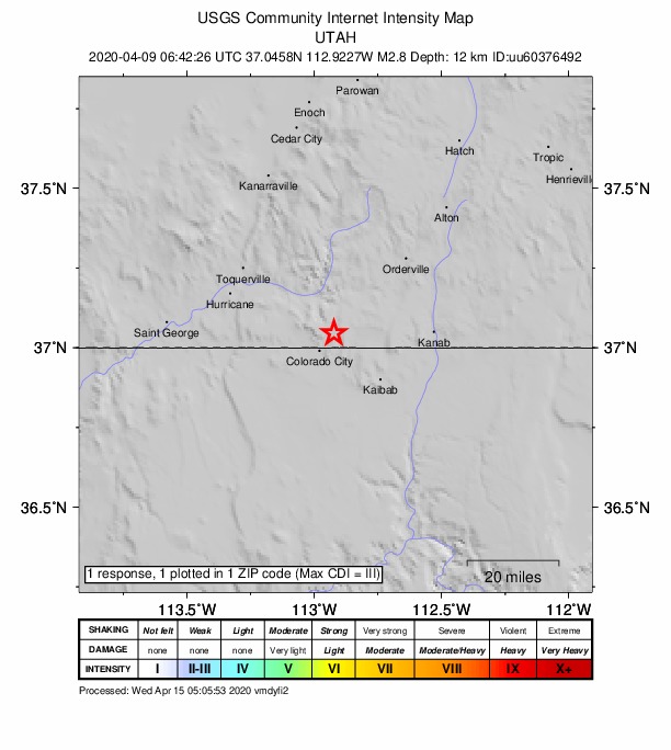 Did You Feel It? map: shaking reported by the public