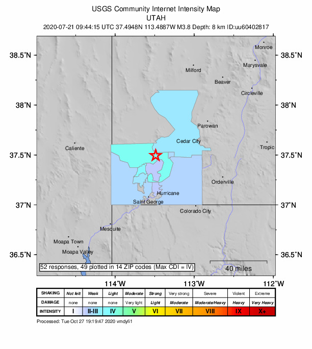 Did You Feel It? map: shaking reported by the public