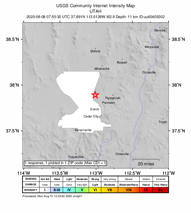 Did You Feel It? map: shaking reported by the public
