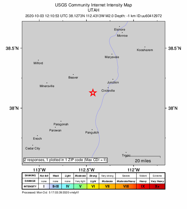 Did You Feel It? map: shaking reported by the public