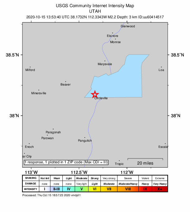 Did You Feel It? map: shaking reported by the public