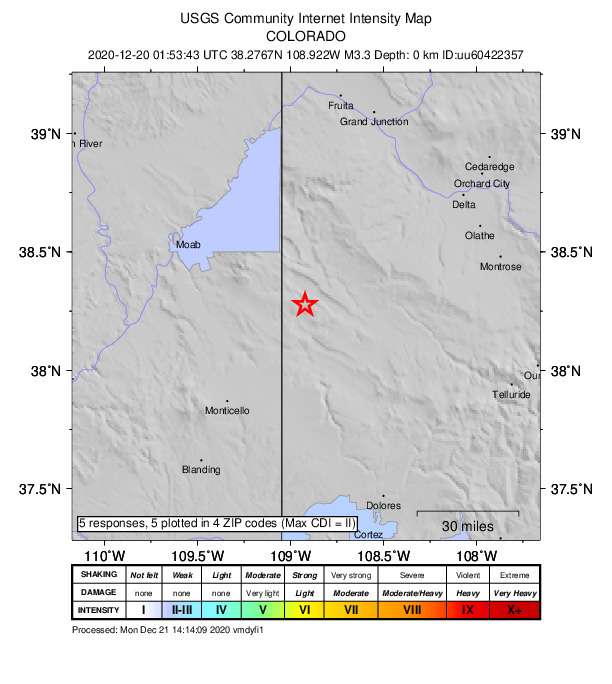 Did You Feel It? map: shaking reported by the public