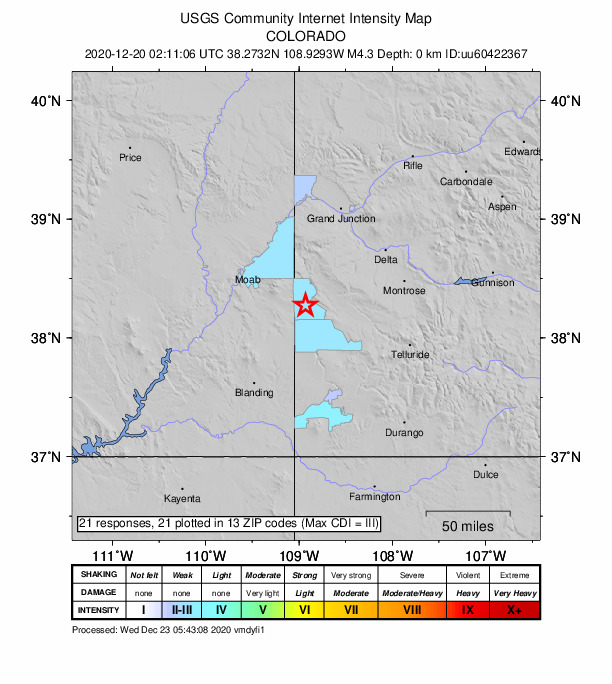 Did You Feel It? map: shaking reported by the public