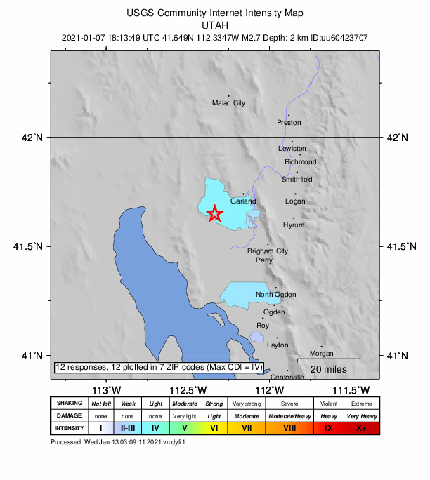 Did You Feel It? map: shaking reported by the public
