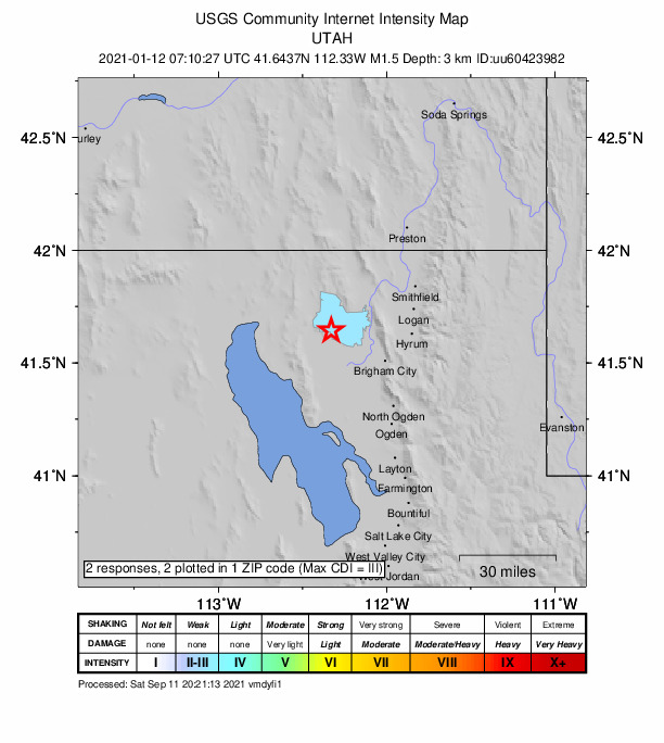 Did You Feel It? map: shaking reported by the public