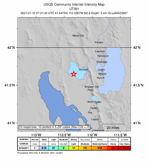 Did You Feel It? map: shaking reported by the public