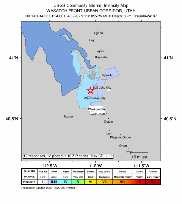 Did You Feel It? map: shaking reported by the public