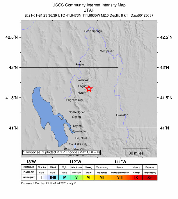 Did You Feel It? map: shaking reported by the public