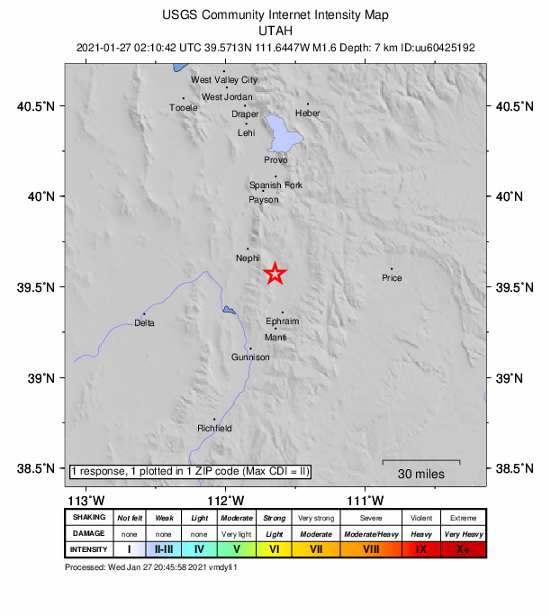 Did You Feel It? map: shaking reported by the public