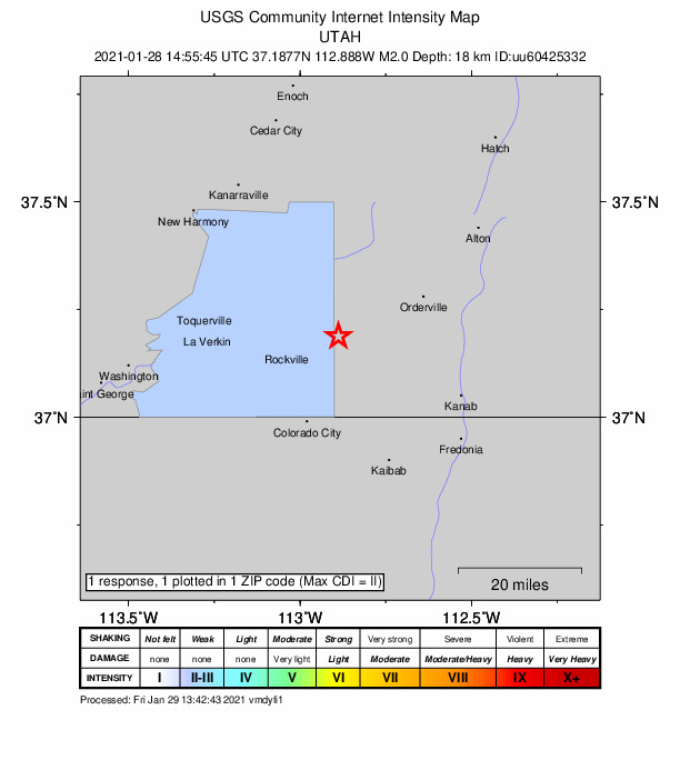Did You Feel It? map: shaking reported by the public