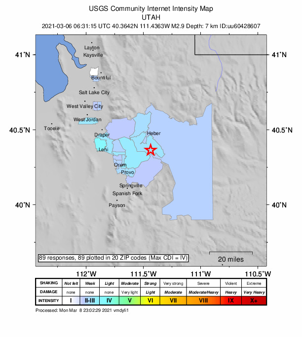 Did You Feel It? map: shaking reported by the public