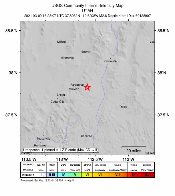Did You Feel It? map: shaking reported by the public